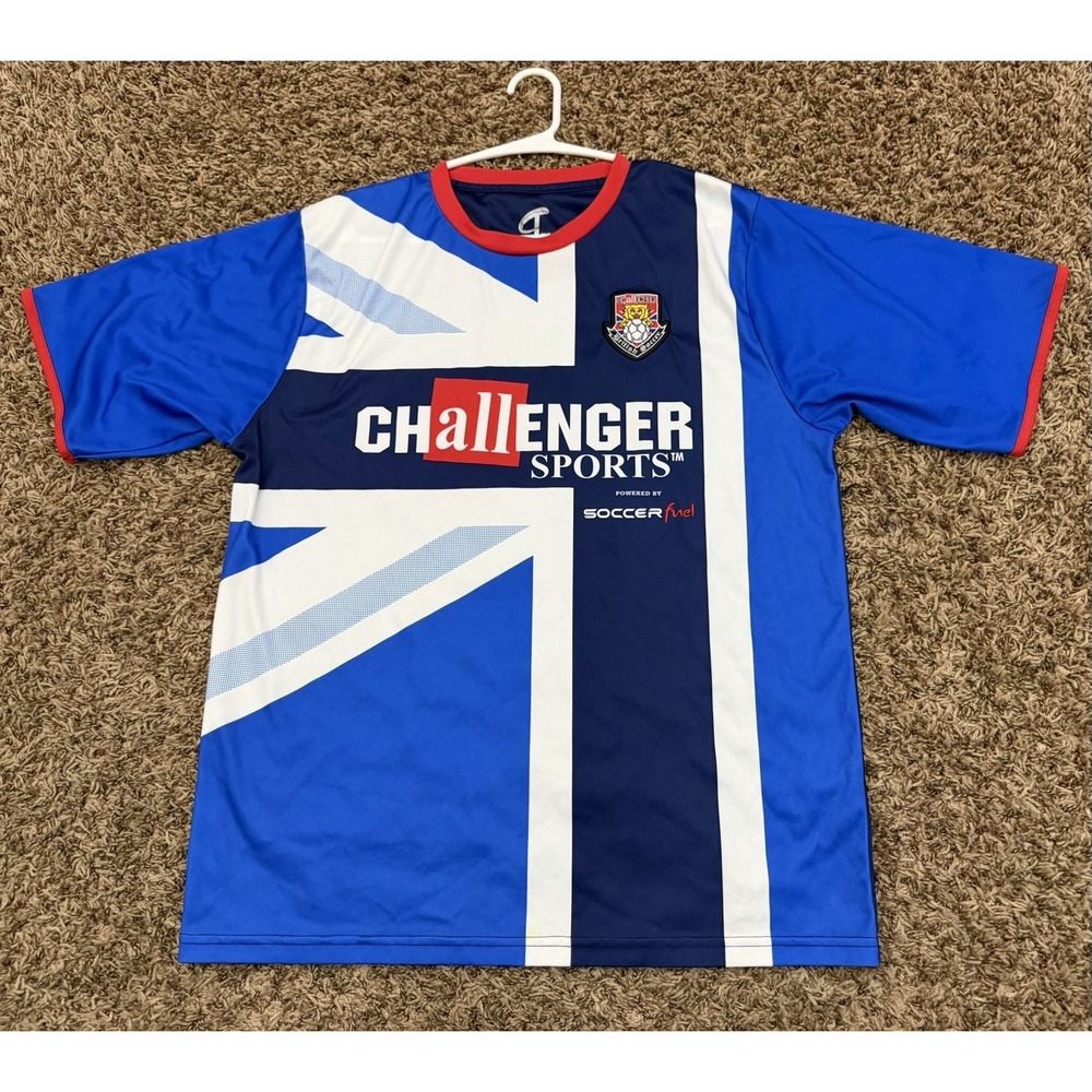 Challenger Sports Teamwear British Soccer Futbol Jersey Short Sleeve Mens Large